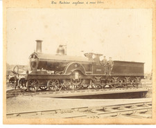 Train - "Une machine anglaise à roues libres"  vintage albumen print.  Tirage 