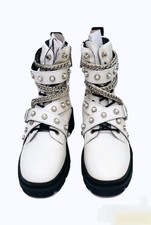 Bottines en cuir blanc zara