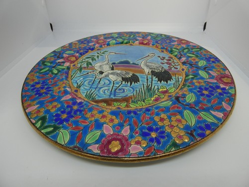 Longwy plat motif 3 cigognes - plat,