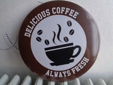 TOLE METAL RONDE 30 CMS CAFE