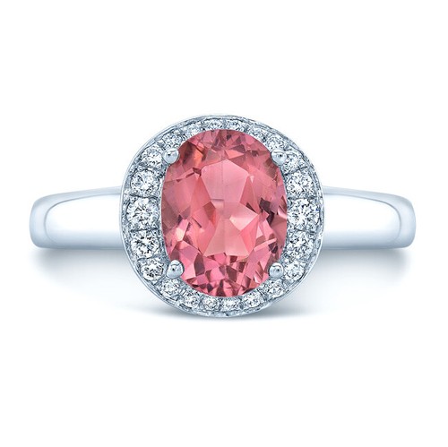 14k blanc ovale rose - 14k,