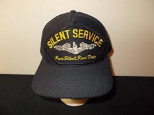 VTG-1980s Silent Service Run Silent Runs Deep WWII submarine Navy hat sku34