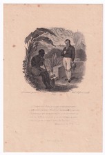 Gravure Napoléon Bonaparte Saint Hélène Esclave Esclavage Premier Empire 1827