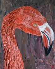 Peinture originale flamant