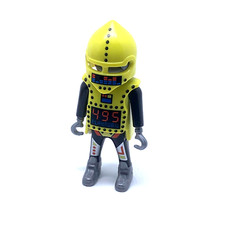 PLAYMOBIL * ESPACE * Robot Tête Grise Crochets Casque Jaune 4604 (sans rollers)