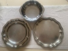 Lot 3 Plats Ronds Festonnés Acier Inoxydable 