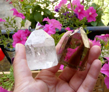 LOT 2 pointes Quartz Cristallin et Fumé pierre lithothérapie soin reiki minéraux