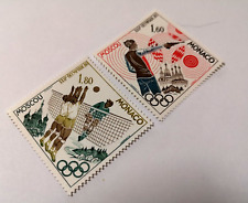 TIMBRE MONACO 1080 JO LAKE PLACID SLALOM  N°1223  MNH