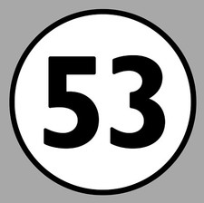 STICKER NUMERO 53 AMOUR BEETLE COX COCCINELLE AUTO HA150-1