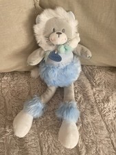 Doudou Et Compagnie Lion Arctique Pantin Bleu Leon Peluche