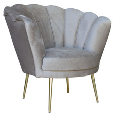 Fauteuil en velours gris
