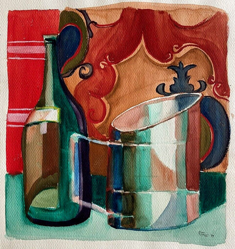 Gouache aquarelle cubiste - , otto