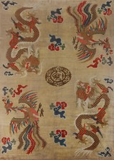 Tapis En Laine Doré Art Déco