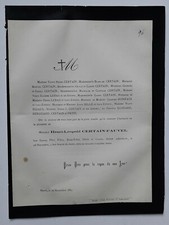 CERTAIN FAUVEL Lebas FAIRE PART Boniface SELLE Bidaux EUVRARD Herouard 1883