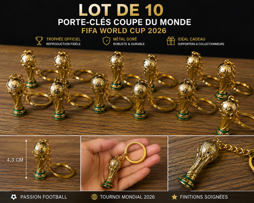 Lot 10 porte clés - 🏆,