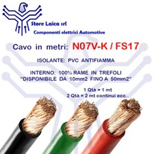 Câble Électrique N07V-K FS17 Rouge Noir 10 16 25 35 50 mm2 Voiture Nautique Pet