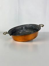 Sublime petite Casserole en Cuivre avec poignées en laiton, Art de la Table 