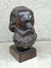 Ancienne sculpture buste bois sculpté Karl marx? ébène ? Macassar? Carved head