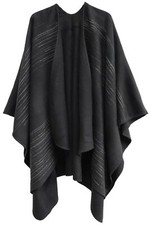 Poncho Châle Femme Écharpe Cape Épaissie Elégant Chaud Hiver Grand Taille Fou...
