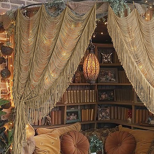 Macrame curtain boho - macrame,