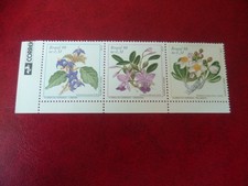 TIMBRE BRESIL ORCHIDEES FLEURS BANDE DE 3 NEUF **