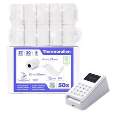 - Rouleau tpe 57mm x 9m x 12mm – Rouleaux pour terminal carte bancaire – Bobi...