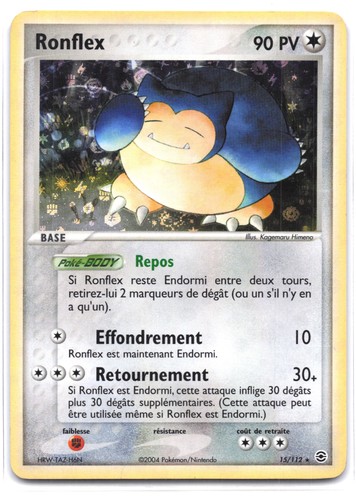 Carte pokémon ronflex 112 - carte, 15/112