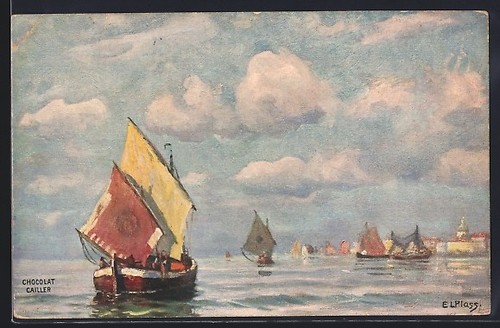 Carte postale voiliers sur