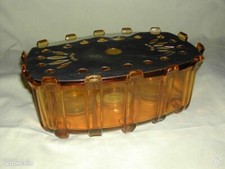 Ancien Chauffe plat à bougies en verre