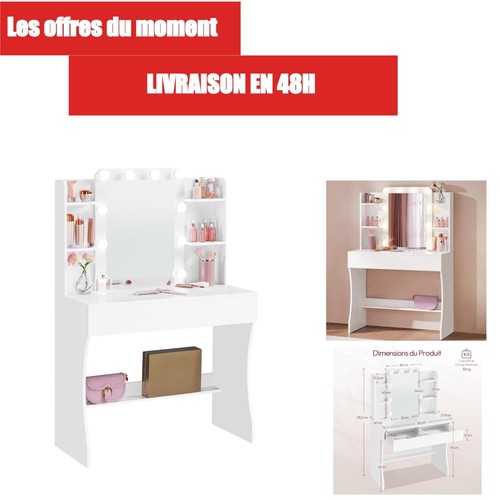 Yaheetech coiffeuse avec - coiffeuse,
