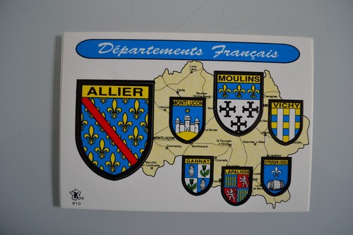 Allier carte postale blason - allier,