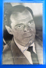 AUTOGRAPHE DE EDDIE CONSTANTINE SUR CARTE POSTALE FORMAT   9 X 14 CM