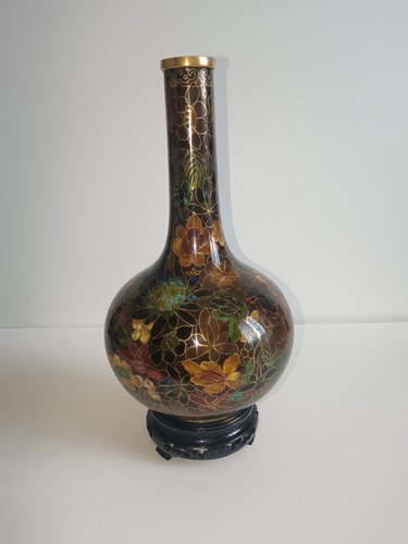 Vase cloisonné - 21, cm