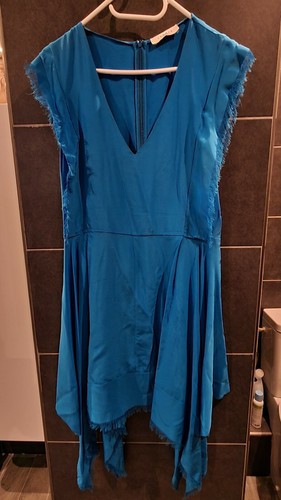 Robe sandro bleu 100 soie - soie, t.3