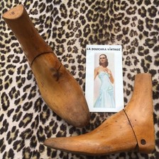 FRENCH 1900s SHOEMAKER WOODEN BOOT FORM PAIR / LASTS~MADE IN FRANCE~RARE VINTAGE