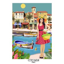 Torchon PIN UP Côte d'Azur 50