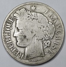 Rare Monnaie Argent, 2 Francs Cérès 1870 K + M Etoile (sans Légende)