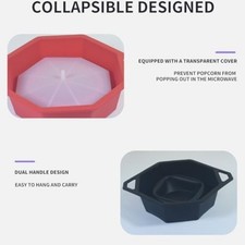 Bol ?? pop-corn micro-ondes silicone design pliable nettoyage facile noir