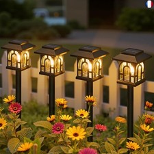 NEEMO 4 Pièces Lampe Solaire Exterieur Jardin, Vintage Lumiere Solaire 