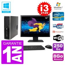 PC HP 6200 SFF Ecran 19" Intel i3-2120 RAM 8Go Disque 250Go Graveur DVD Wifi W7