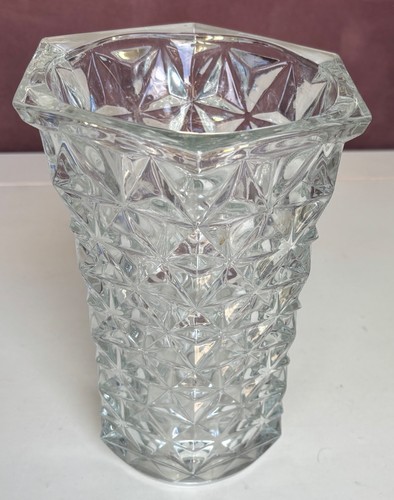 Vase verre moulé vintage - verre,