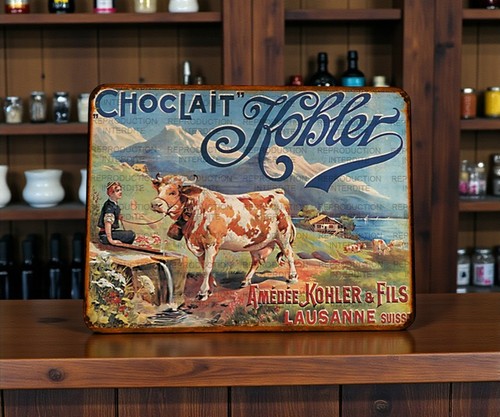 Plaque métal kohler chocolat - métal,
