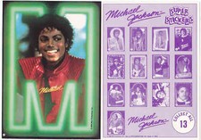 Michael Jackson Carte Autocollant #2 TOPPS GIANT Sticker Collection Card 1984