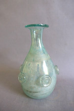 Vase bouteille en verre teinté irisé type balsamaire Murano Vintage