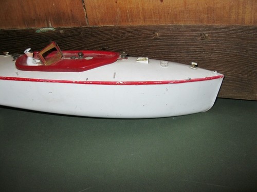 Ancien jouet métal bateau - jouet, en