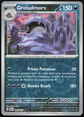 Carte pokémon grotadmorv - carte,