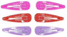 6 barrettes cheveux clic clac