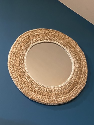 Miroir bohème rond jute - cm,