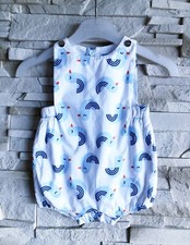 JACADI - NEW - BARBOTEUSE OU SALOPETTE SHORT BÉBÉ GARÇON MOTIF PETITS OISEAUX 3M
