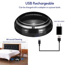 Automatic USB Rechargeable Smart Robot Vacuum Cleaner Universal Driving Black